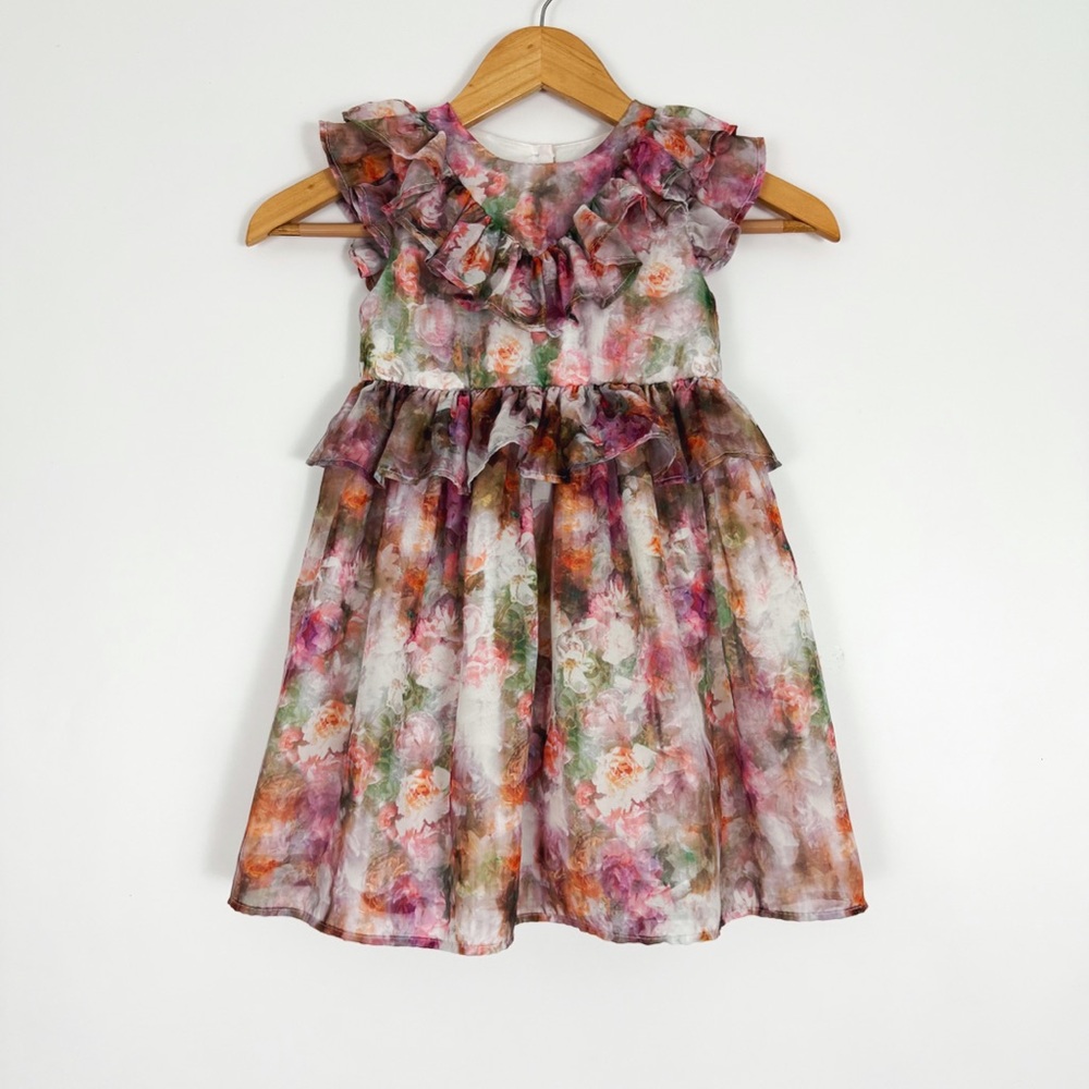 Sheer Botanical Ruffle Dress | 5T